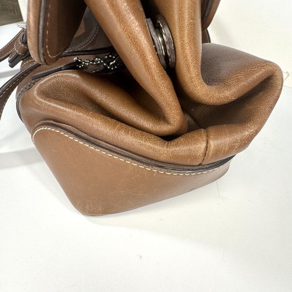 Vintage Coach Leather Hampton Satchel Hobo Handbag Brown - Picture 7 of 12